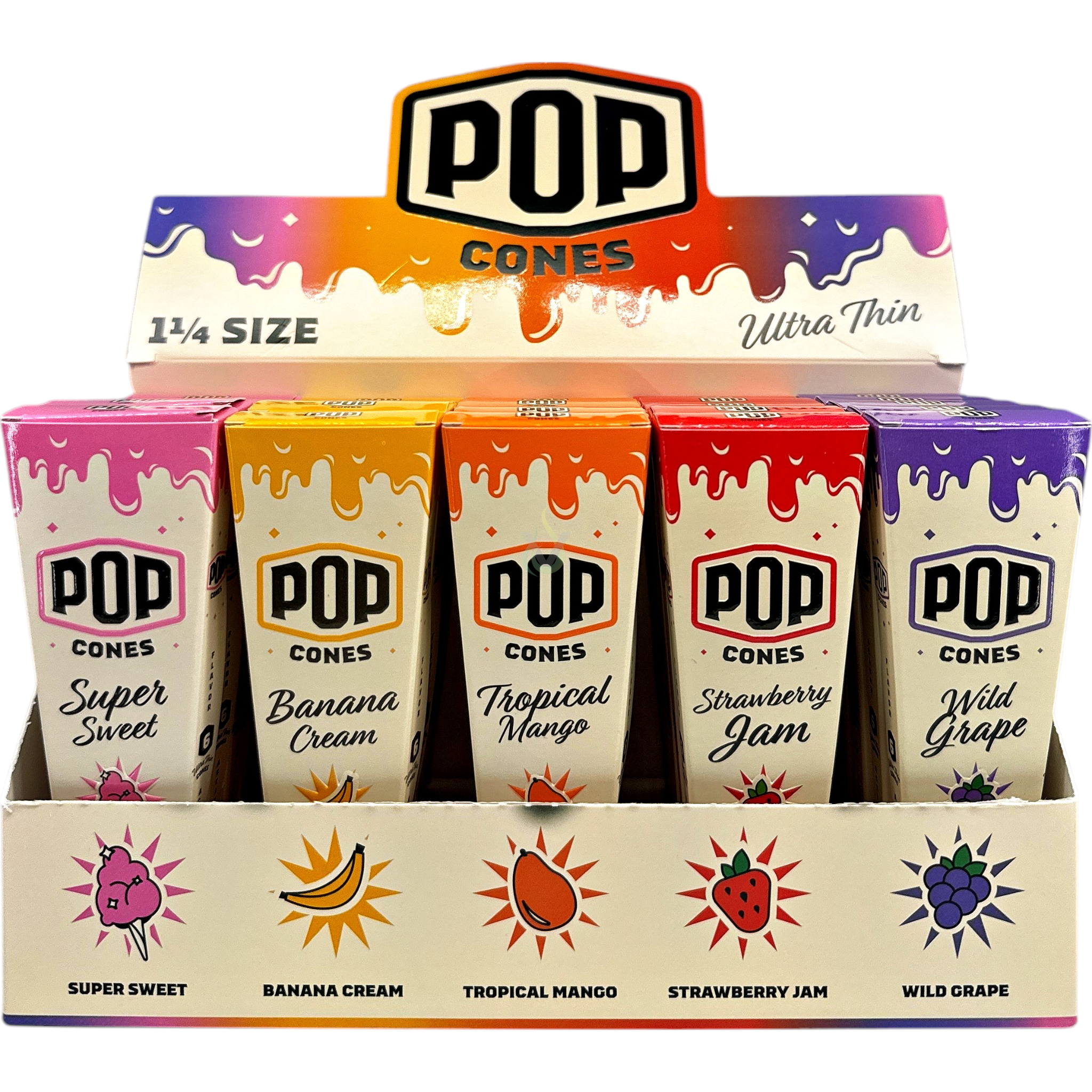 Pop Cones Ultra Thin 1 1/4 Variety Wholesale - The Vapor Supplier