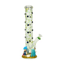 14 inch Hand made Characters Glass Straight Tube Pipe 28oz Weight
