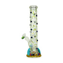 14 inch Hand made Characters Glass Straight Tube Pipe 28oz Weight