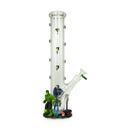 14 inch Hand made Characters Glass Straight Tube Pipe 28oz Weight