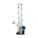 14 inch Hand made Characters Glass Straight Tube Pipe 28oz Weight