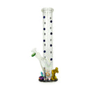 14 inch Hand made Characters Glass Straight Tube Pipe 28oz Weight