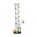 14 inch Hand made Characters Glass Straight Tube Pipe 28oz Weight