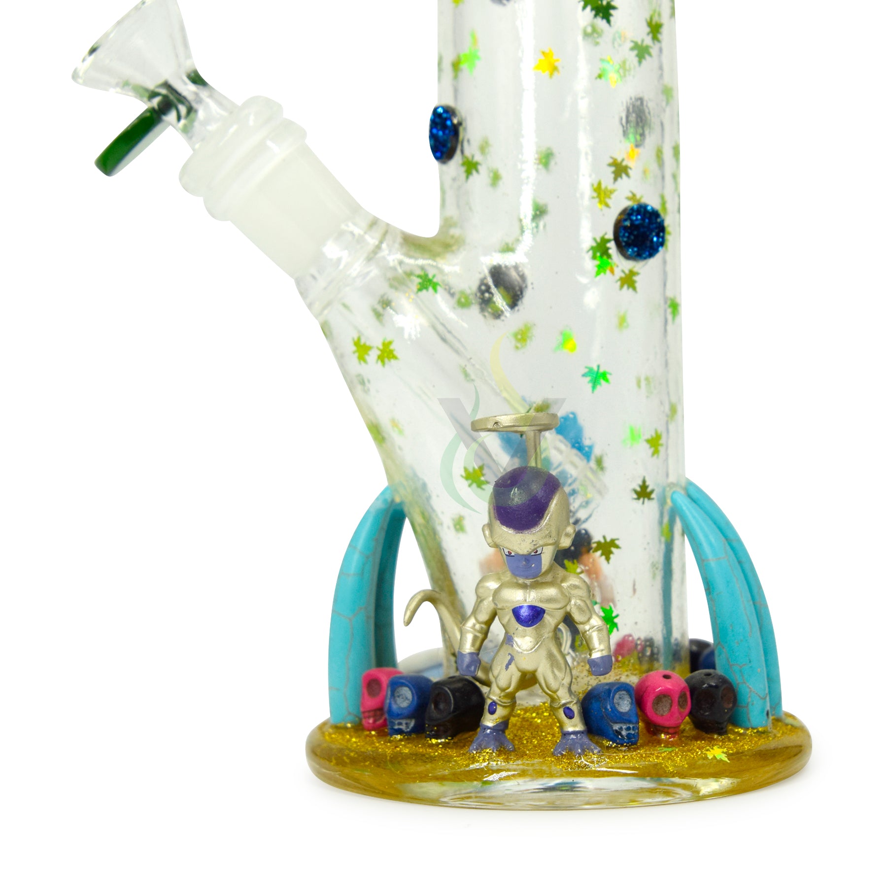 14 inch Hand made Characters Glass Straight Tube Pipe 28oz Weight