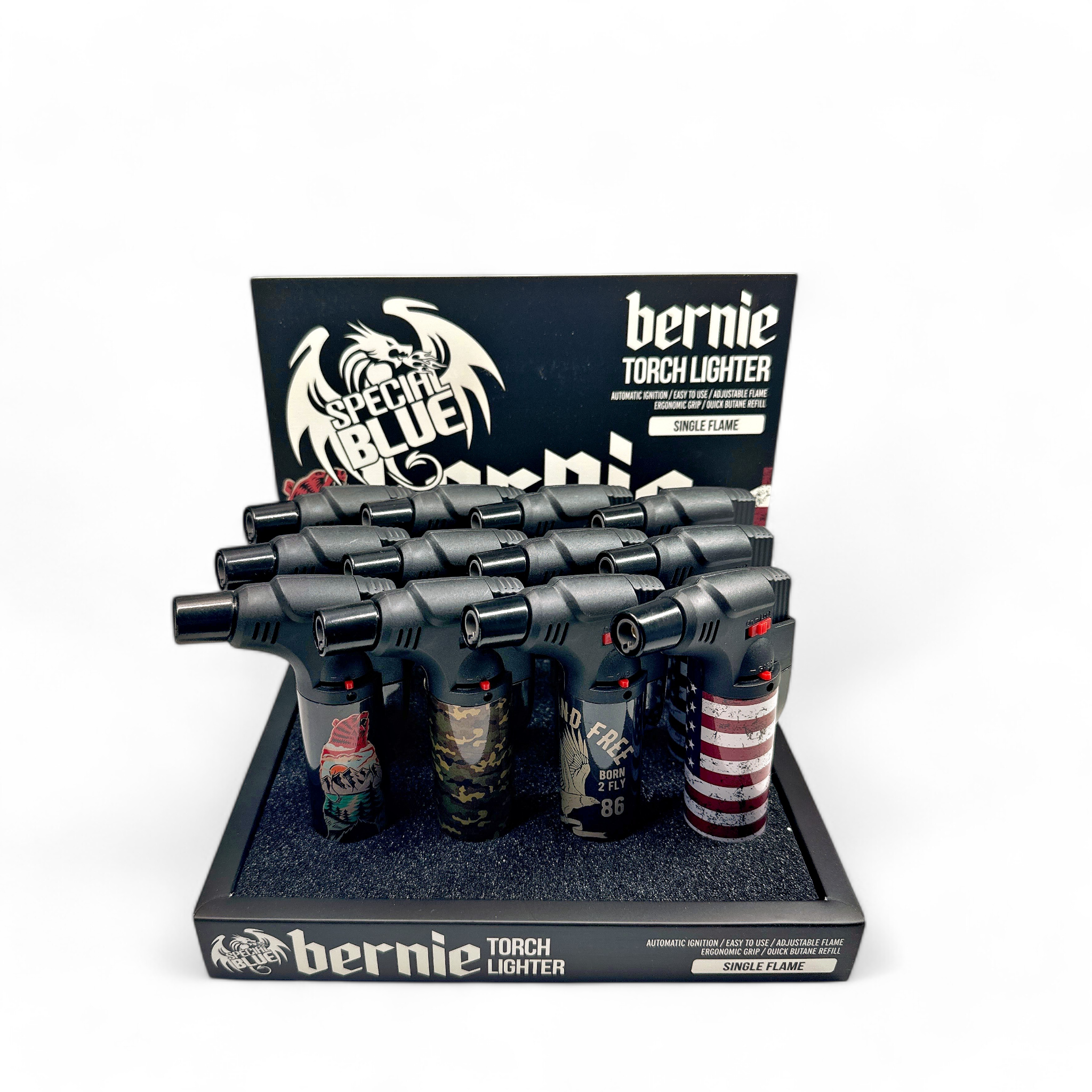 Special Blue Bernie Wild and Free Torch Lighter Case