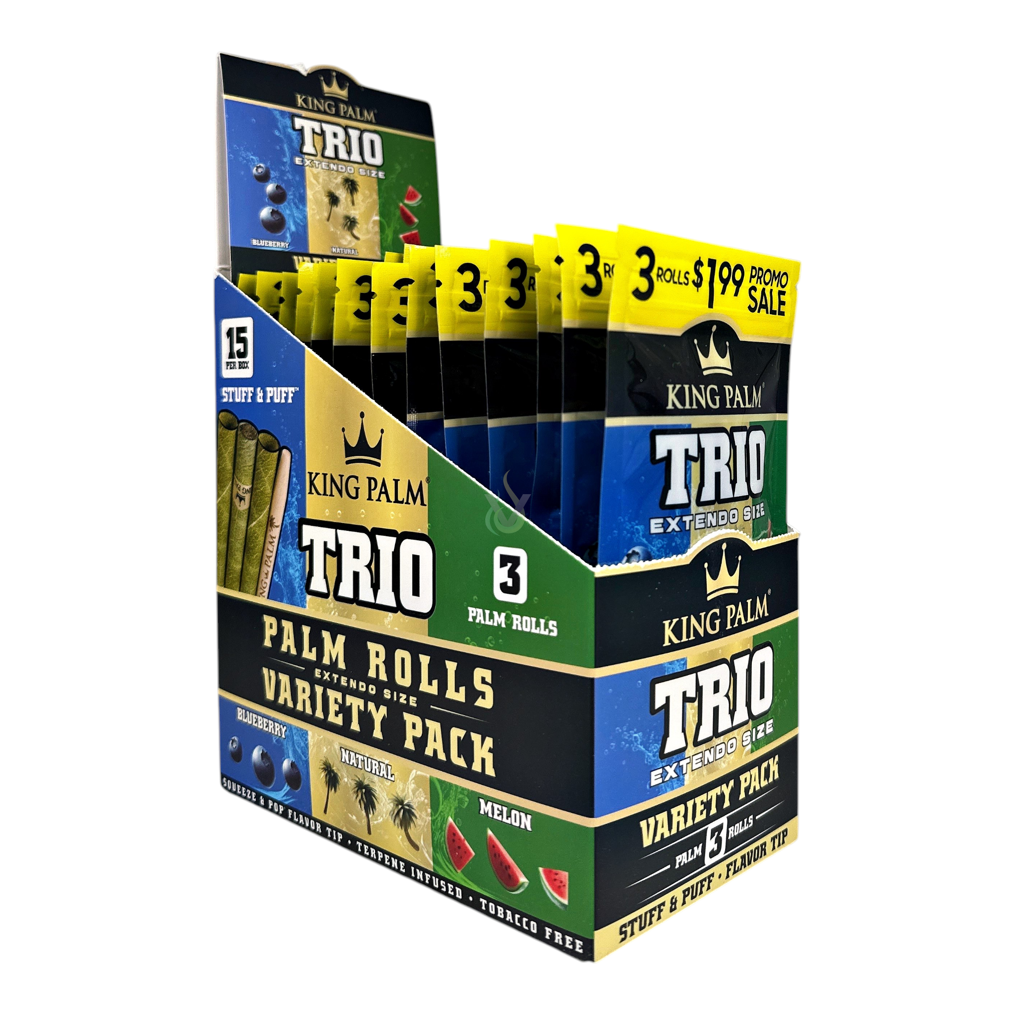 King Palm Trio Extendo Size 3/$1.99 Rolls Wholesale - The Vapor