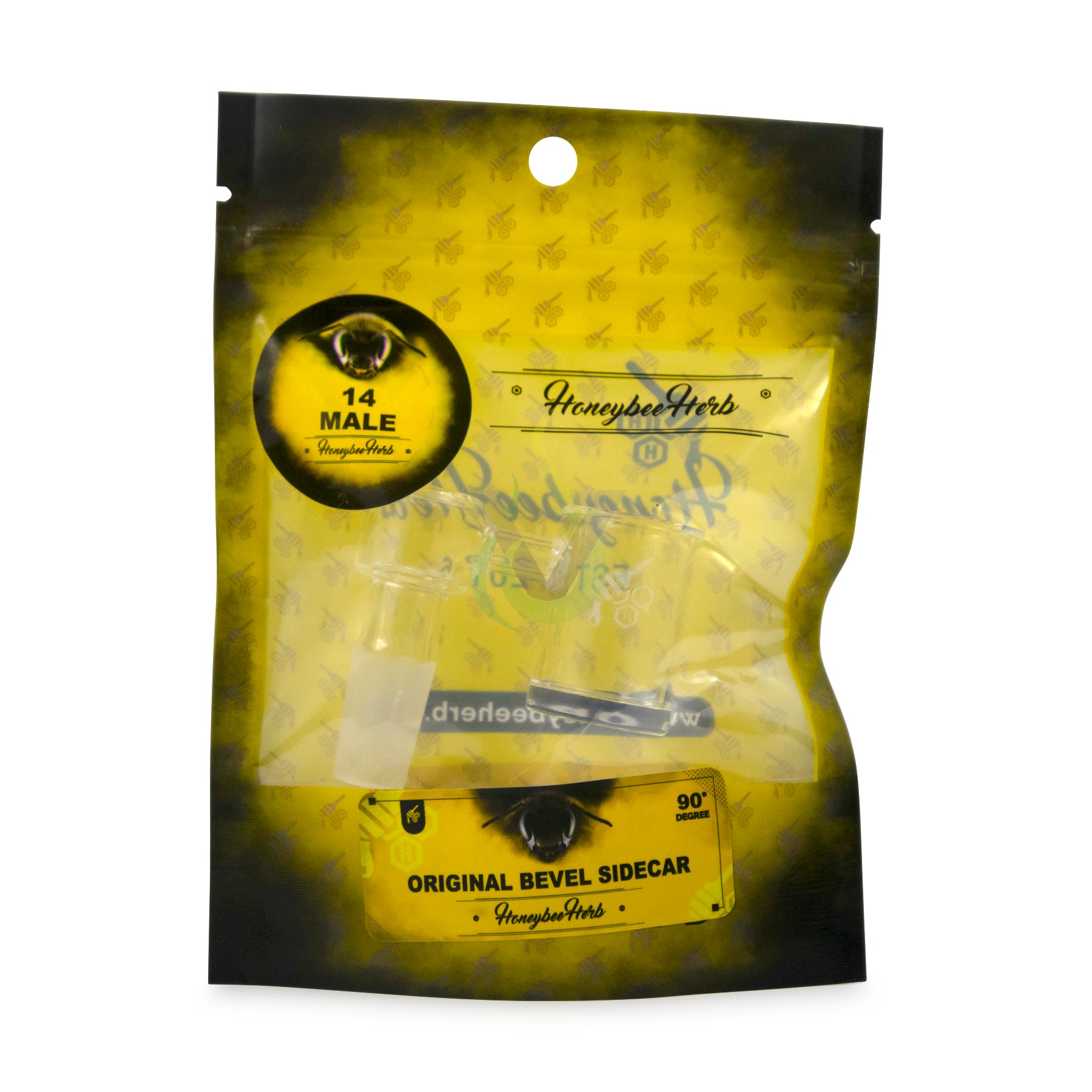 Honeybee Herb Yellow Line 90 Degree Banger
