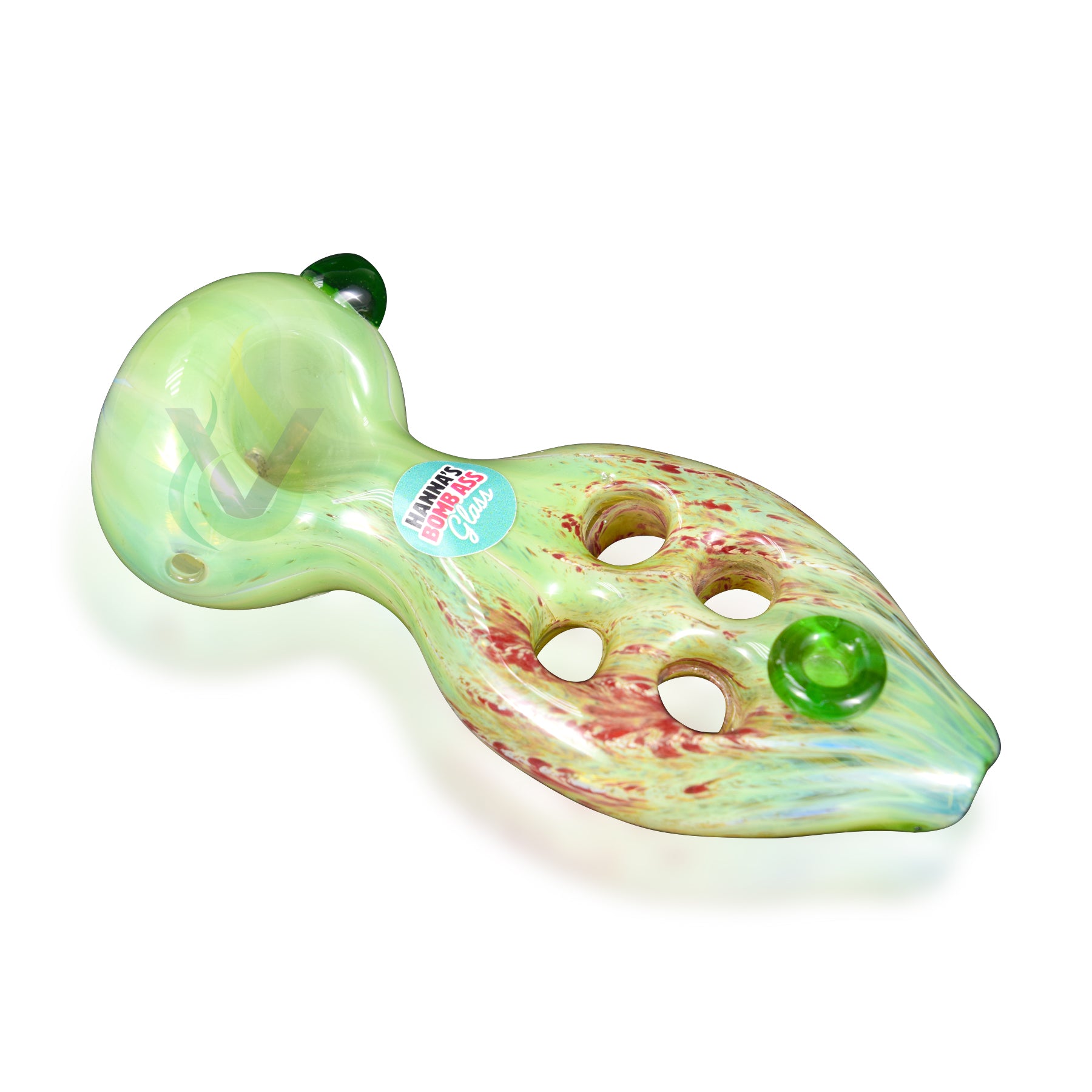 Hanna's Bomb Ass Glass 5" Four Hole Hand Pipe
