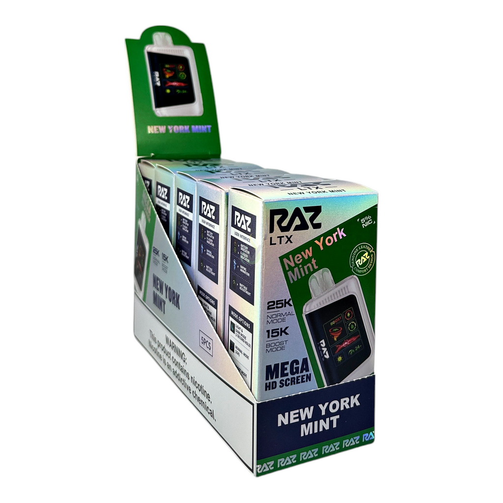 New York Mint Raz Vape Flavor RAZ LTX 25k Disposable Vape Wholesale New York Mint RAZ New York Mint Raz Vape Flavor RAZ LTX 25k Disposable Vape Wholesale New York Mint RAZ