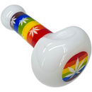 Pride Rainbow Hemp Leaf 4.75 Inch Hand Pipe