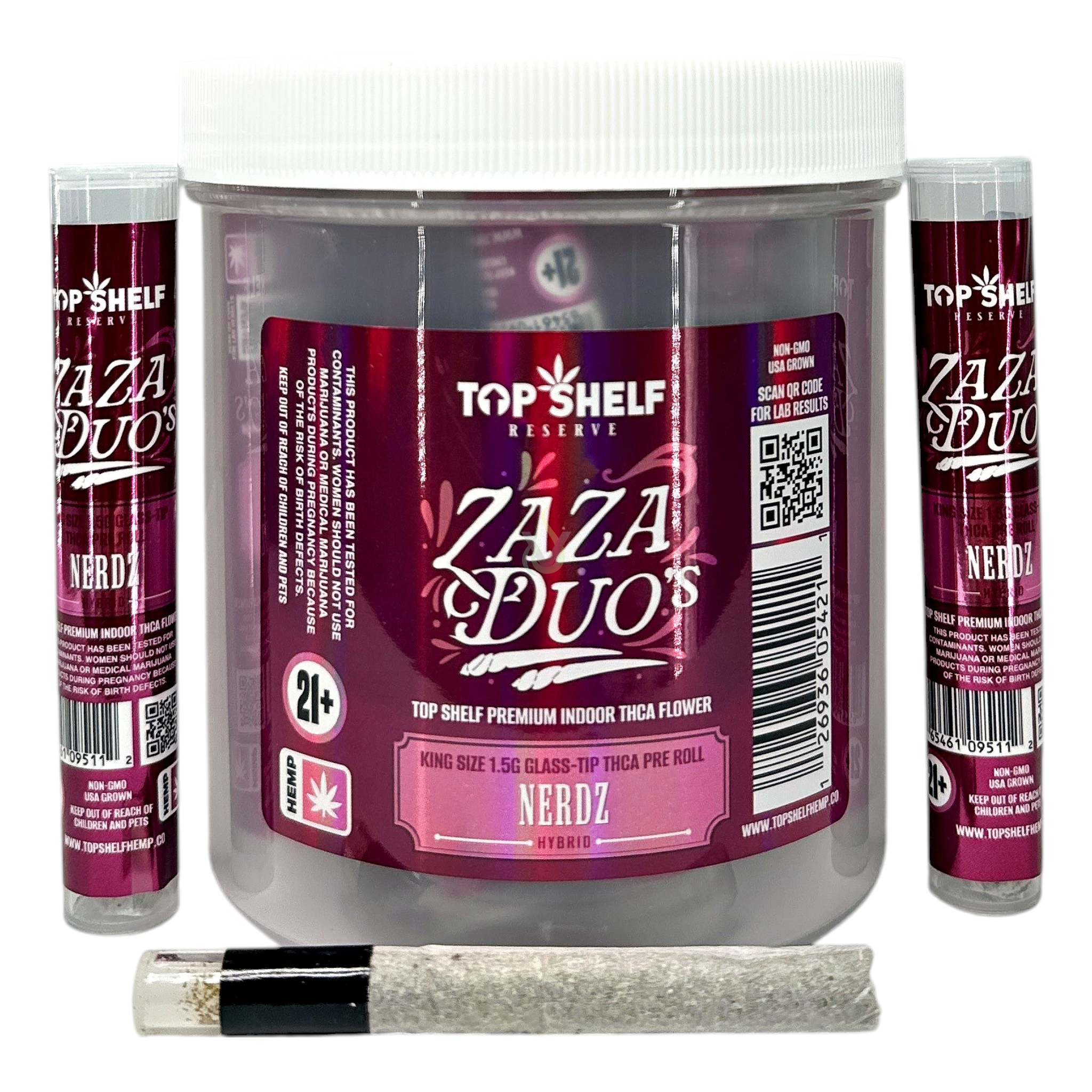 Top Shelf Reserve Zaza Duos THCA Pre Roll Wholesale - The Vapor