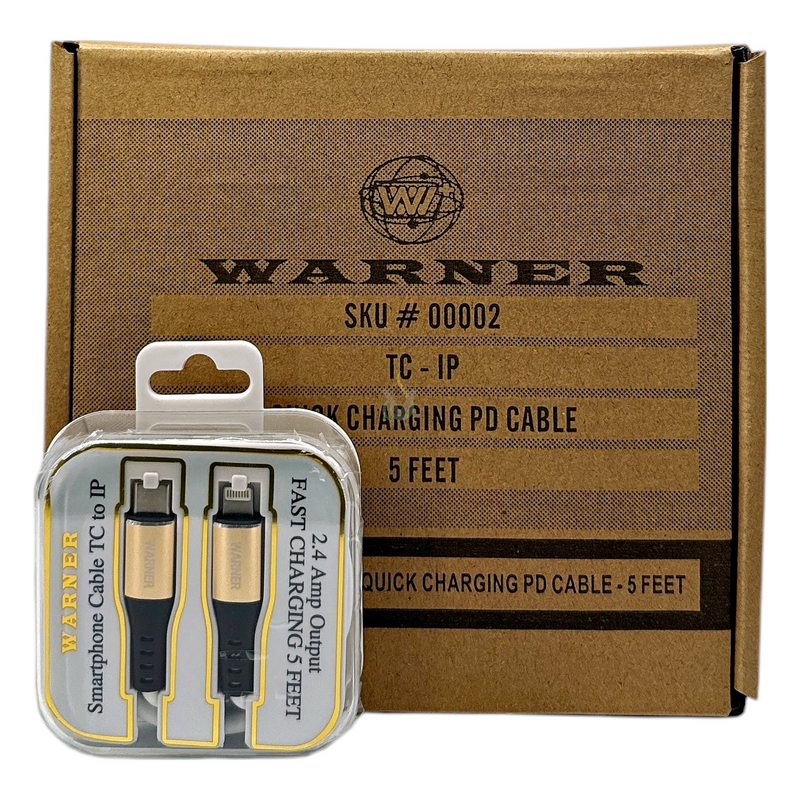 Warner Type C to Lightning 5ft Cable Case