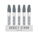 White Rhino Glass Straw With Silicone Cap Case