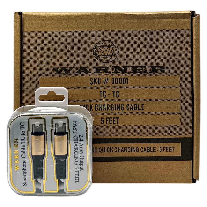 Warner Type C to Type C 5ft Cable Case