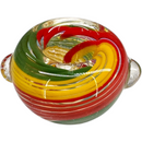 Greenhouse Swirl Reversal Glass Flower Bowl