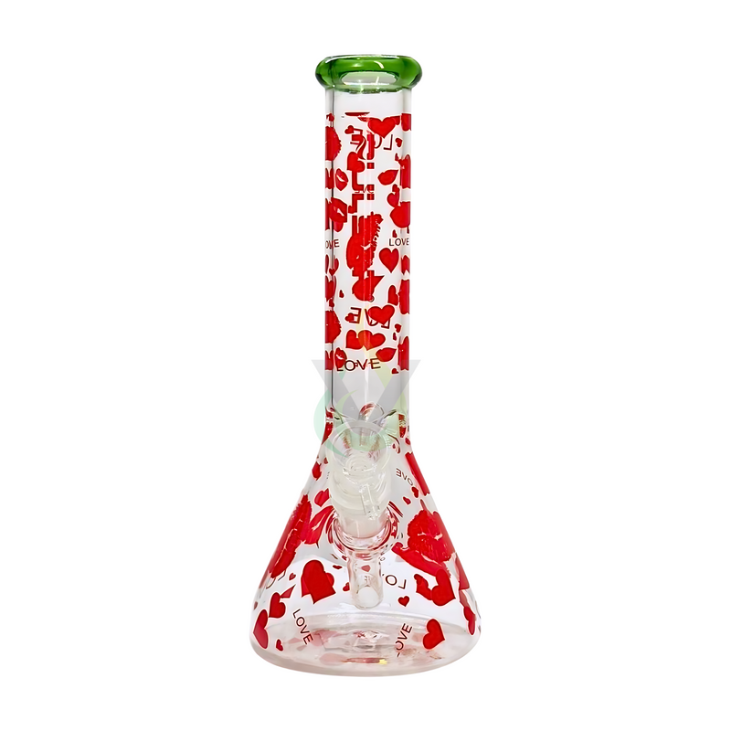 Pulsar Hearts and Kisses Glass Beaker Water Pipe