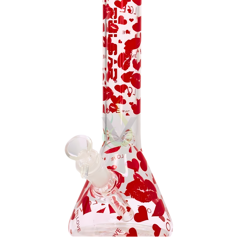 Pulsar Hearts and Kisses Glass Beaker Water Pipe