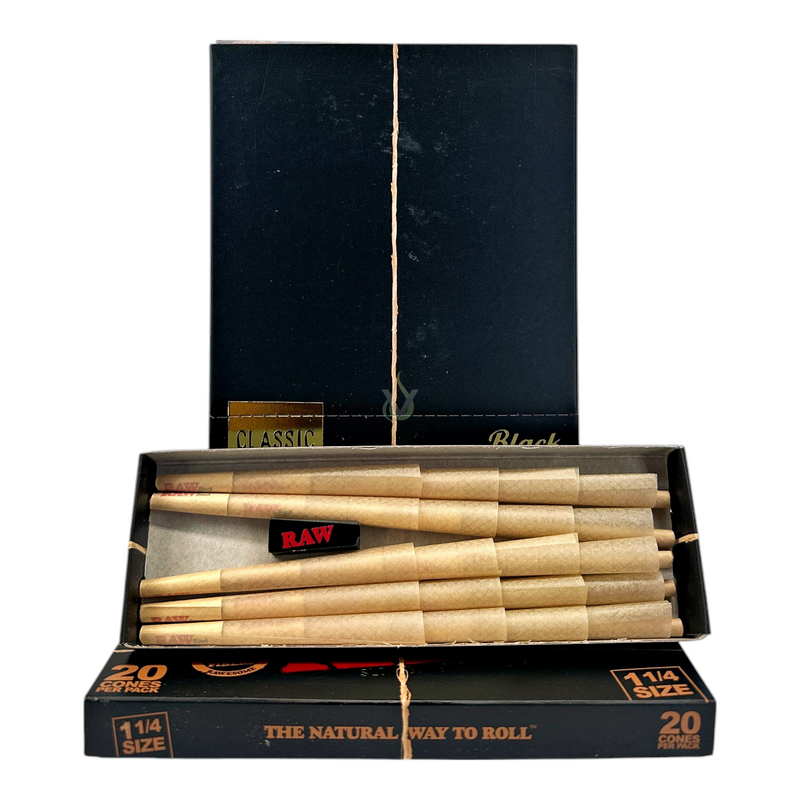 Raw Black 1 1/4 20ct Cones