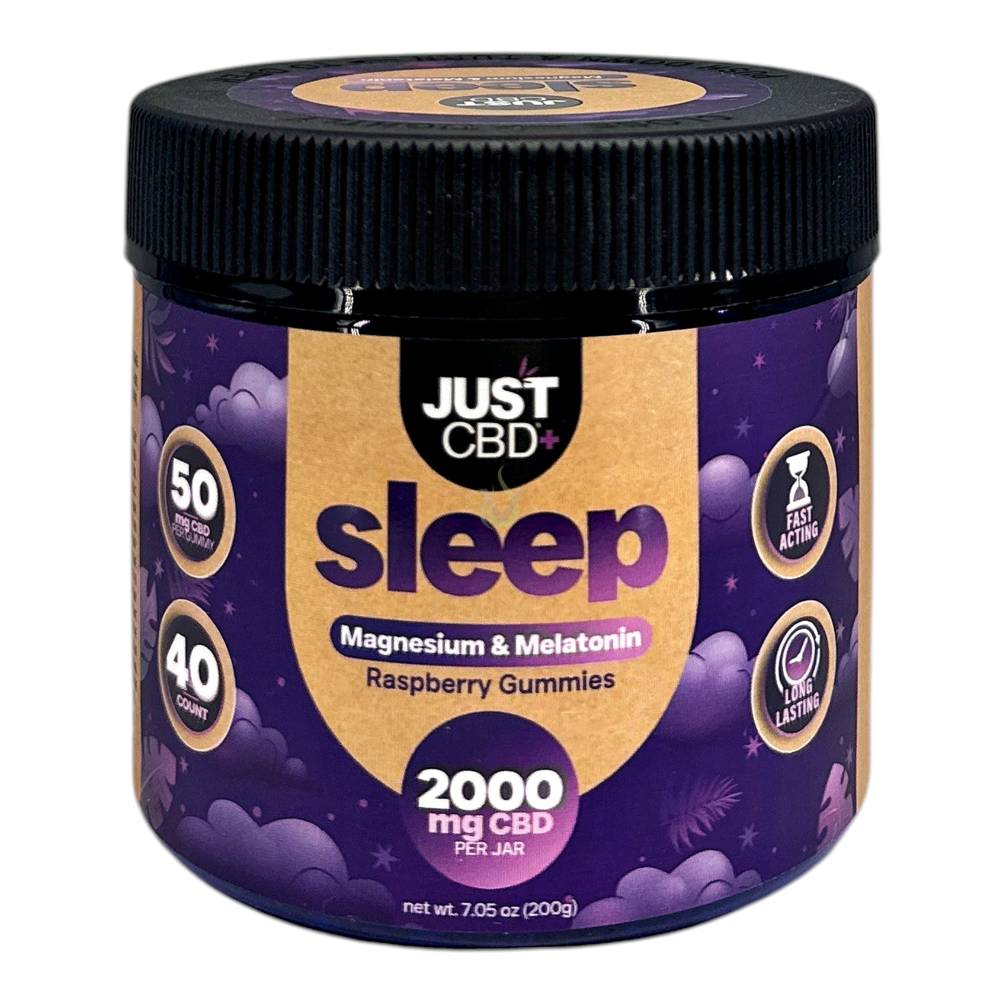 Just CBD Sleep Magnesium and Melatonin 2000mg Raspberry Gummies
