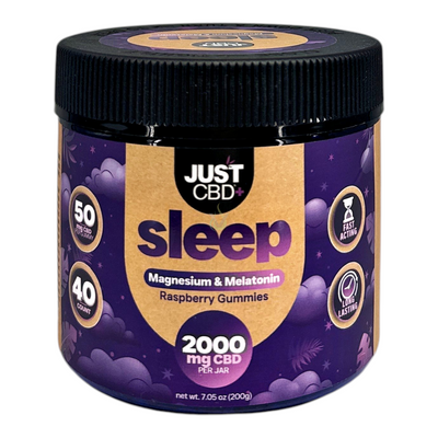 Just CBD Sleep Magnesium and Melatonin 2000mg Raspberry Gummies