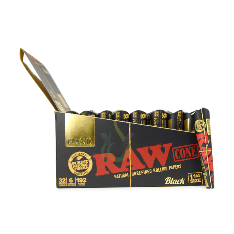 Raw Cone Black 1 1/4 Papers