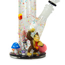 14 inch Hand made Characters Glass Straight Tube Pipe 28oz Weight