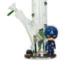 14 inch Hand made Characters Glass Straight Tube Pipe 28oz Weight