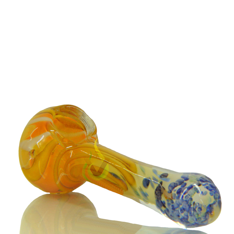 Glass Hand Pipe Hybrid Frit Dots Spoon