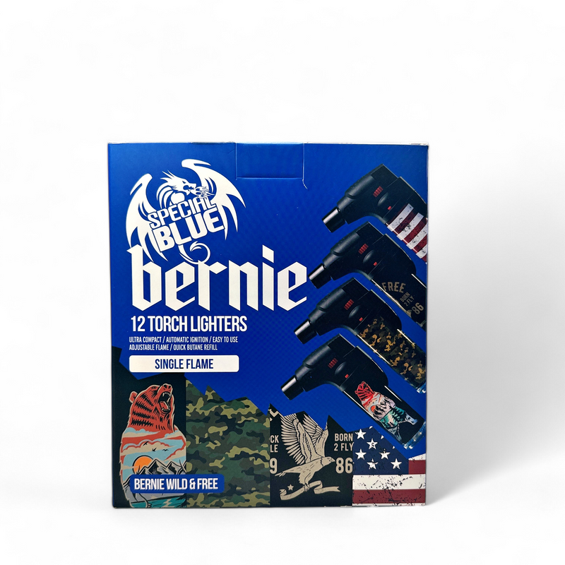 Special Blue Bernie Wild and Free Torch Lighter Case