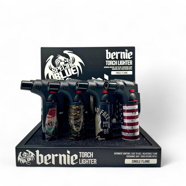 Special Blue Bernie Wild and Free Torch Lighter Case