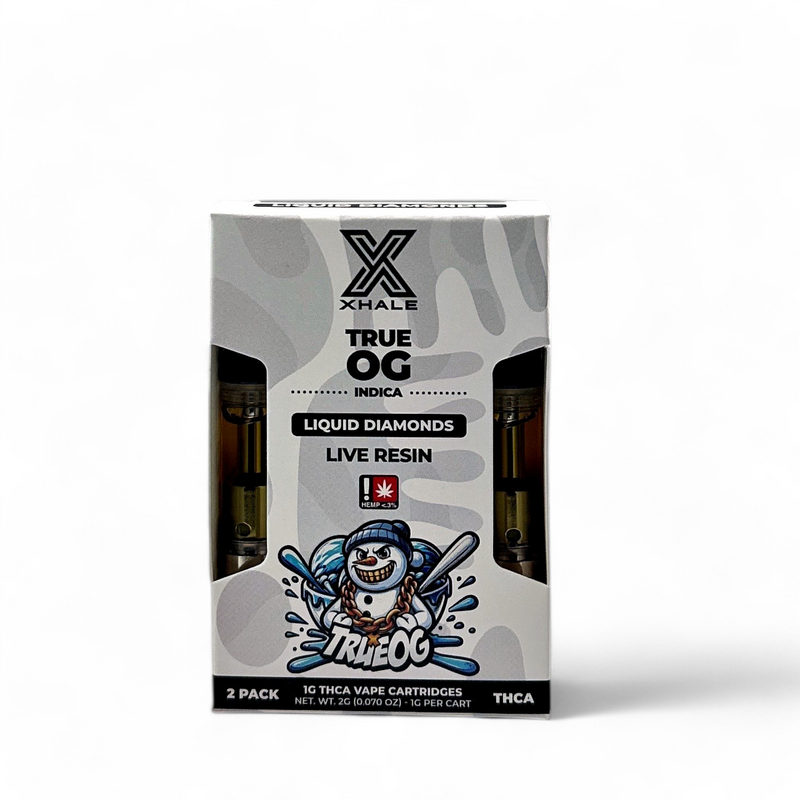 Xhale Liquid Diamonds Live Resin 1G THCA Cartridge 2pk Case