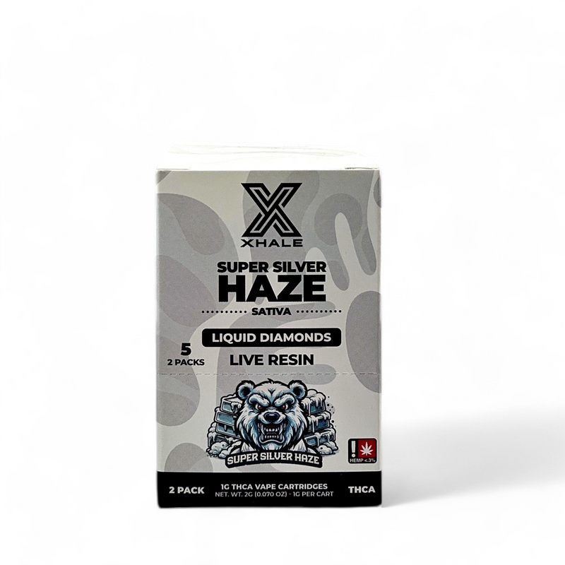 Xhale Liquid Diamonds Live Resin 1G THCA Cartridge 2pk Case