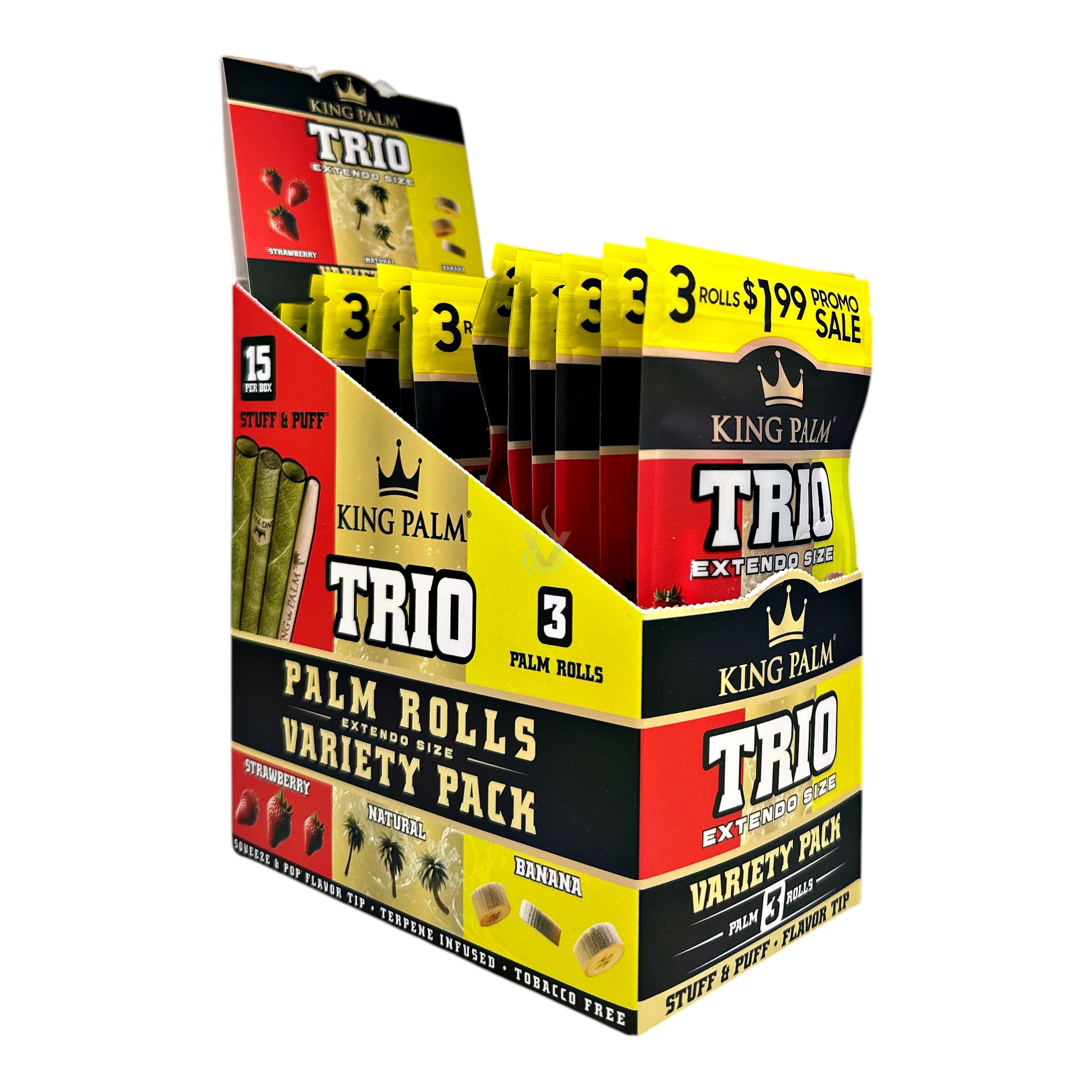 King Palm Trio Extendo Size 3/$1.99 Rolls Wholesale - The Vapor