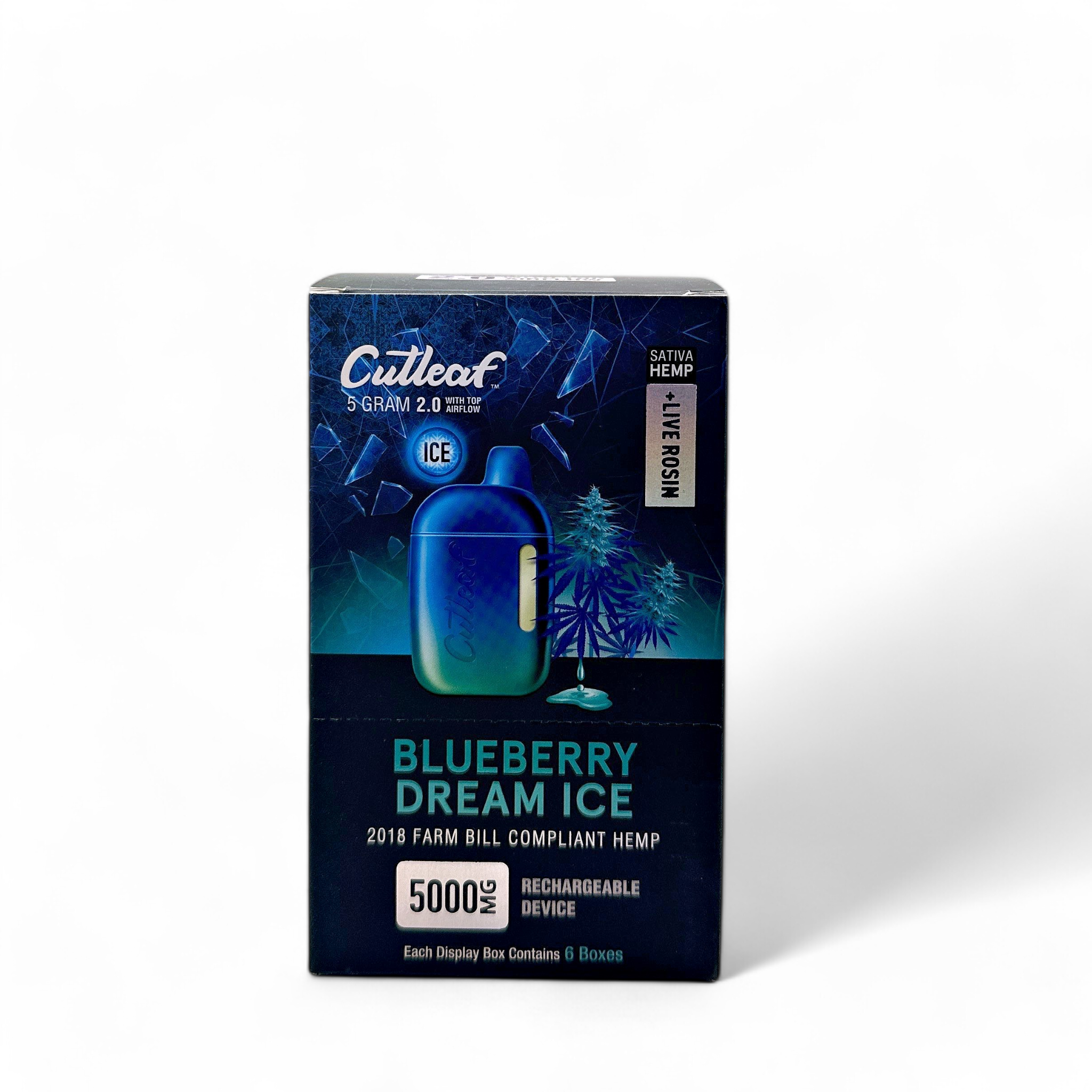 Cutleaf 5 Gram 2.0 Ice Hemp + Live Rosin Disposable Whole