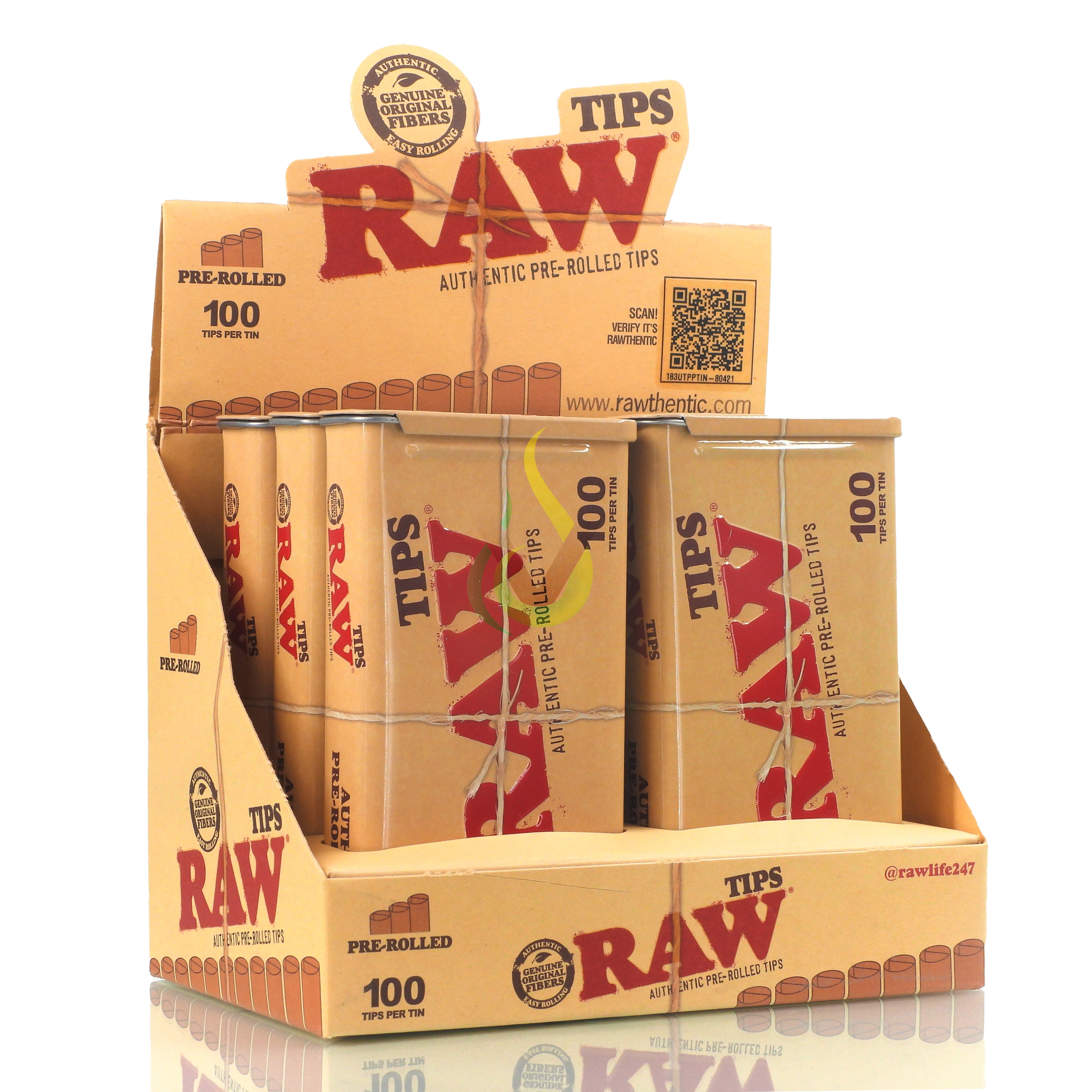 RAW Pre Rolled Tips Tin Case