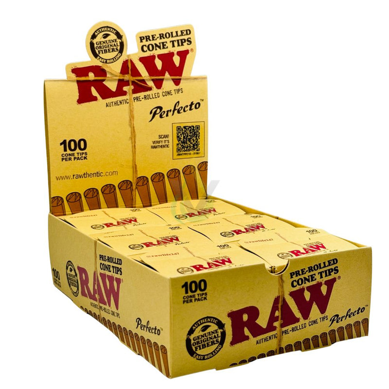 Raw 100ct Pre Rolled Cone Tips Case