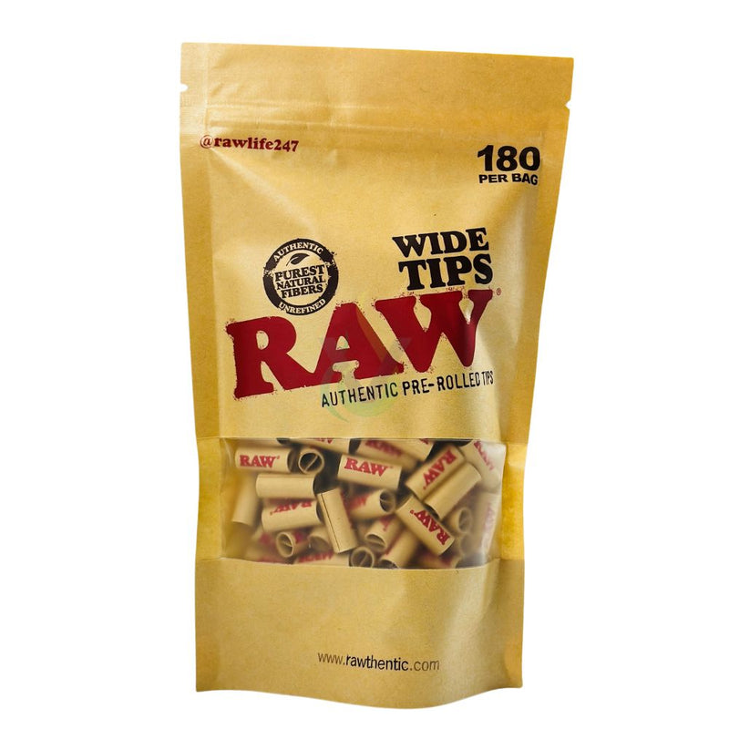 Raw 180ct Pre Rolled Tips Bag