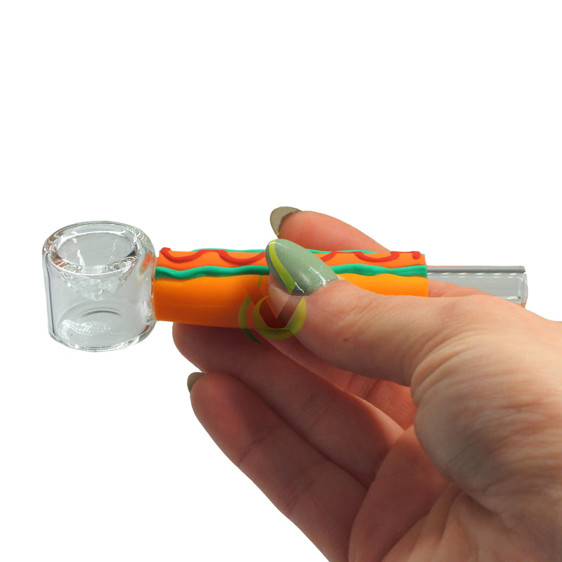 Silicone Hot Dog Hand Pipe