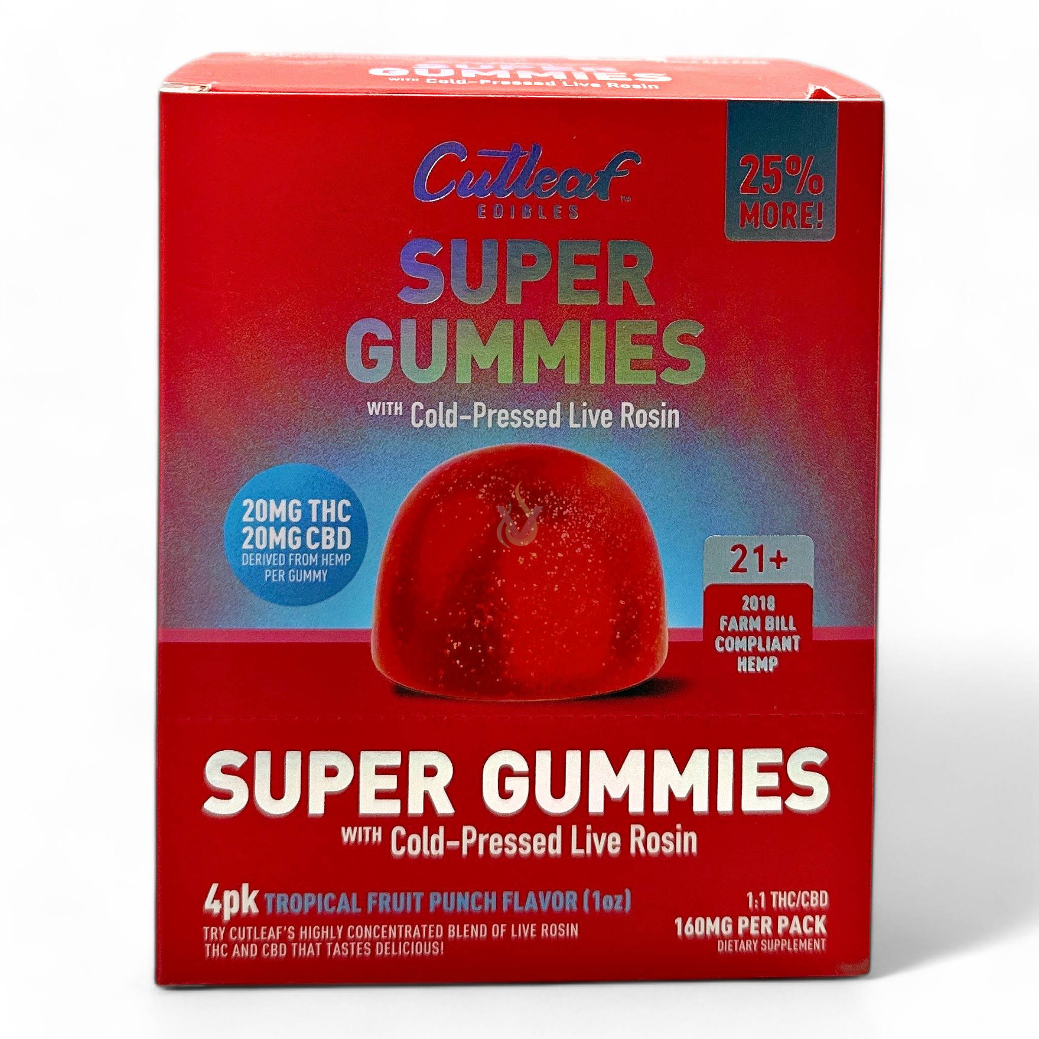 Cutleaf Super Gummies with Cold Pressed Live Rosin