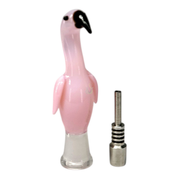 Glass Flamingo 3.4 Inch Honey Straw