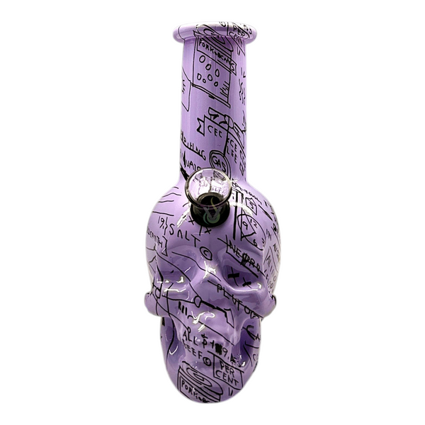 Skull Equations Mini Glass Water Pipe 5.75 Inch