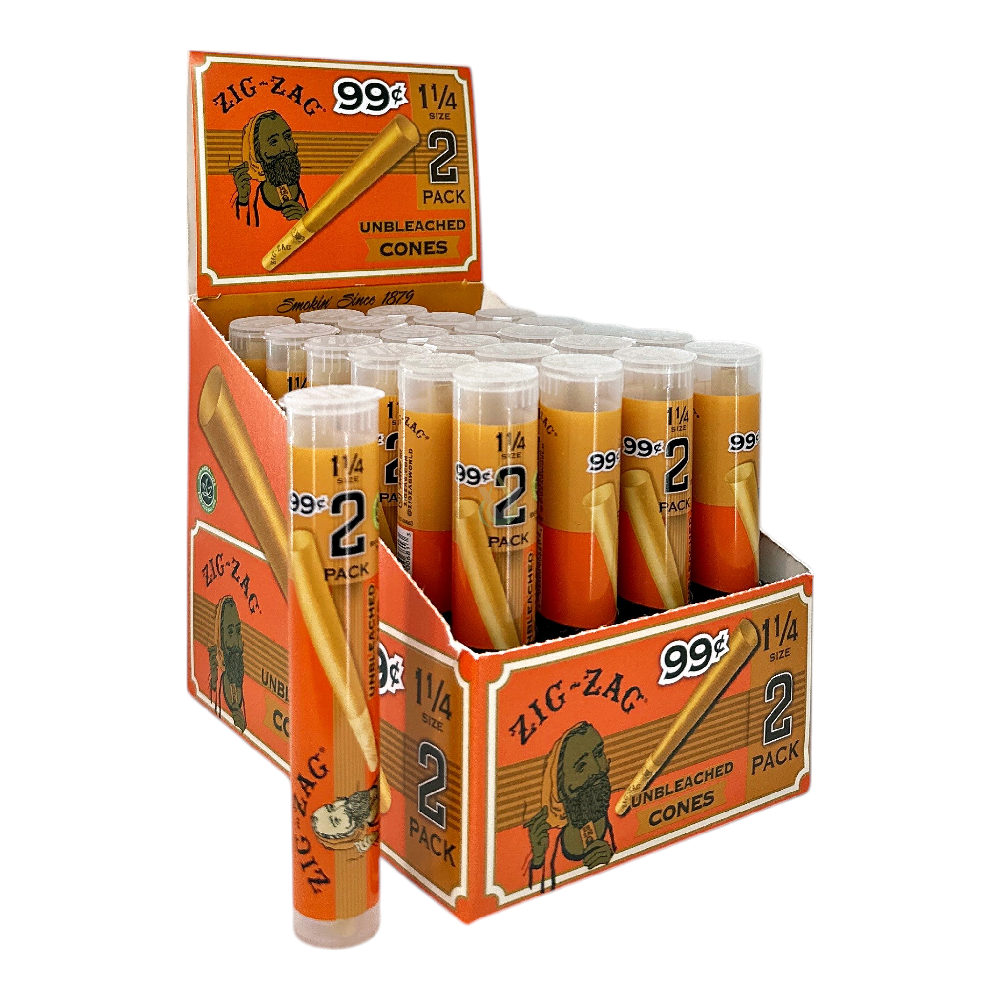 Zig Zag 1 1/4 Unbleached Cones