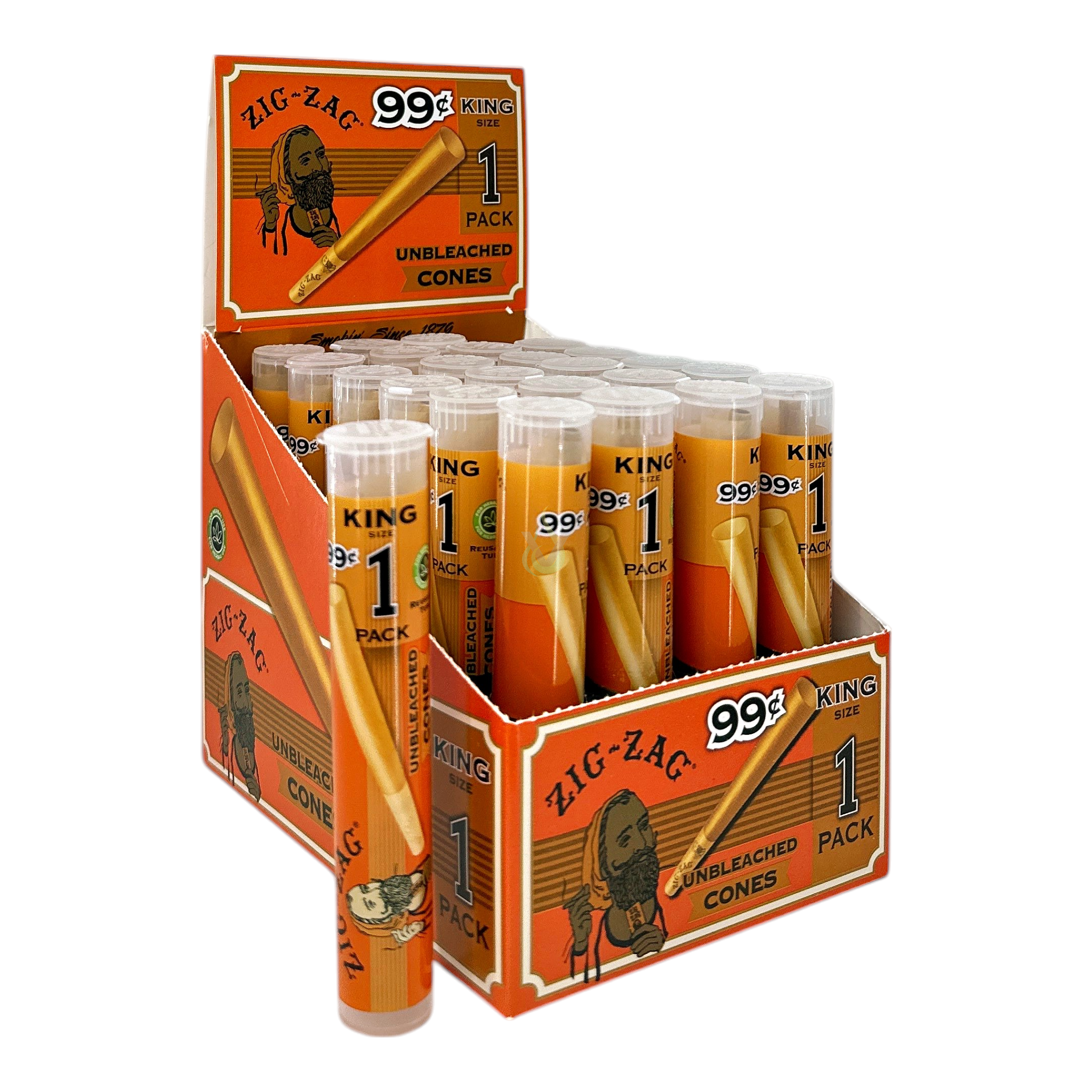 Zig Zag King Size Unbleached Cone