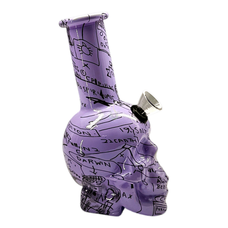 Skull Equations Mini Glass Water Pipe 5.75 Inch