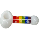 Pride Rainbow Hemp Leaf 4.75 Inch Hand Pipe