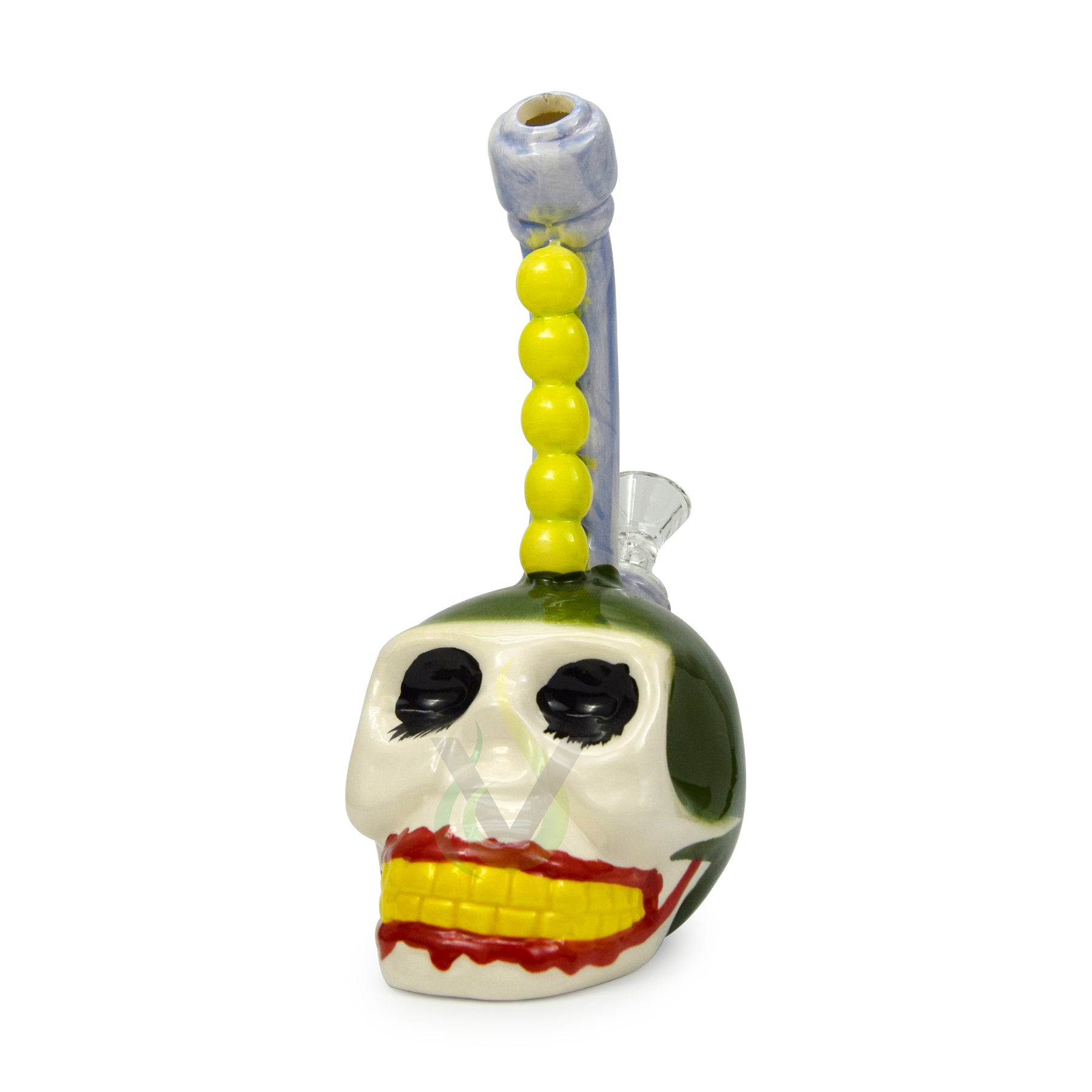 Ceramic Spooky Skull Water Pipe