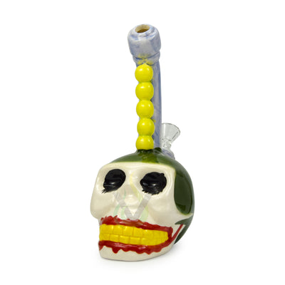 Ceramic Spooky Skull Water Pipe