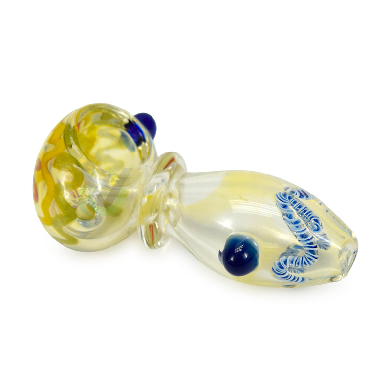 Glass Light Rin Round Belly Net Mouth Swirl Hand Pipe
