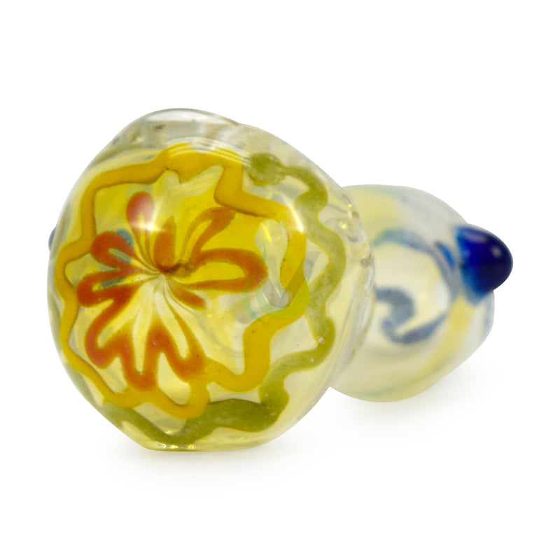 Glass Light Rin Round Belly Net Mouth Swirl Hand Pipe