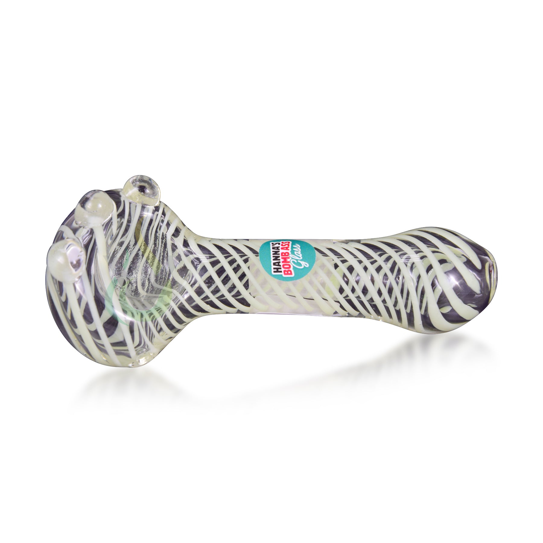 Hanna's Bomb Ass Glass 4.5" Green Side Hand Pipe